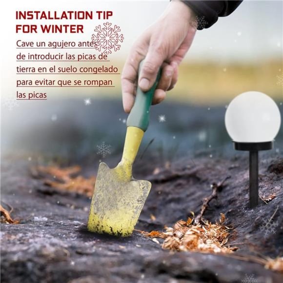 Solar Lights Outdoor, 8 Pack Solar LED Globe Powered Garden Light Waterproof - Picture 4 of 7